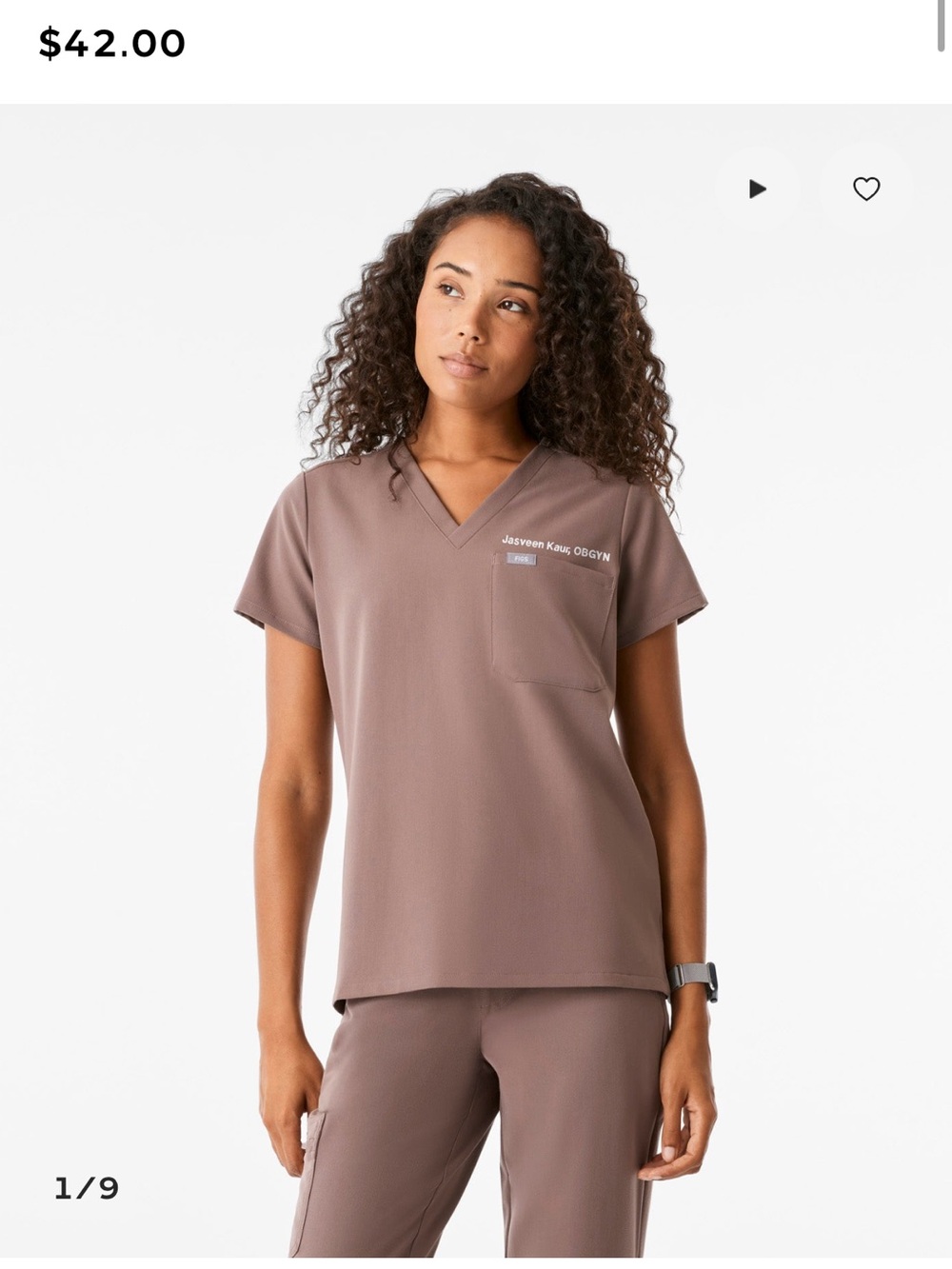 Figs Smokey Taupe scrub set - Picture 4 of 6